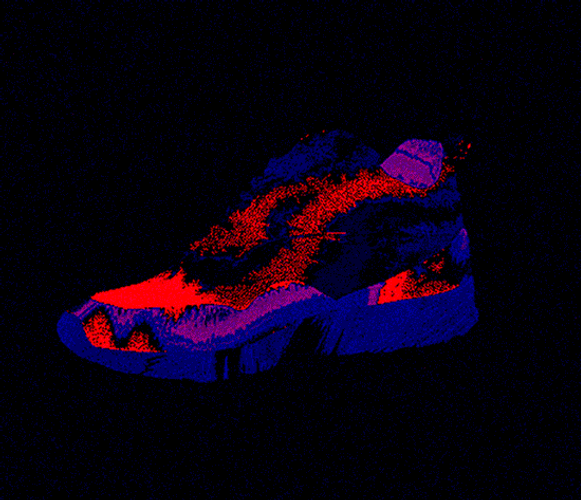 Colorful Rotating Sneaker GIF