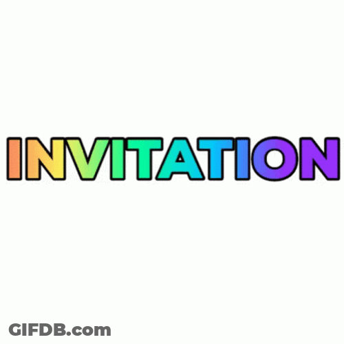 Colorful Shiny Invitation Text GIF