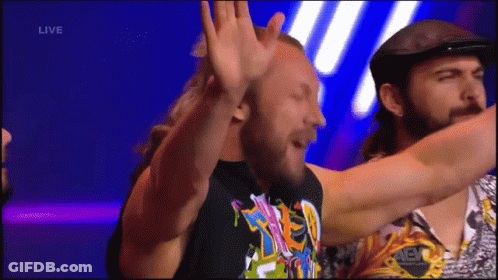 Colorful Shirt Man High Fives Live Sign GIF