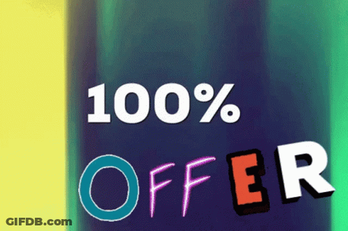 Colorful Sign 100% Offer GIF