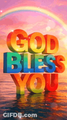 Colorful Sign Saying God Bless You GIF