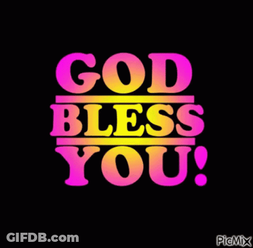 Colorful Sign Saying God Bless You GIF