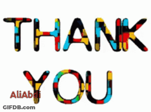 Colorful Sign Saying Thank You Aliabdi You GIF