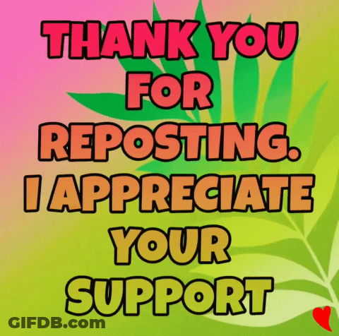 Colorful Sign Thank You For Reposting I Appreciate Your Support GIF