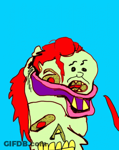 Colorful Skeleton With Purple Mouth GIF