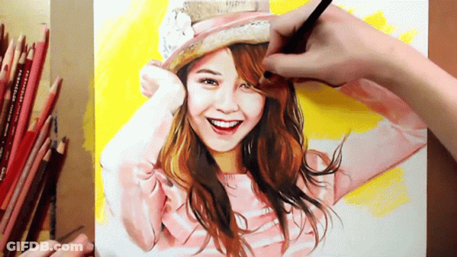 Colorful Sketch Of Song Ji-Hyo GIF