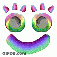 Colorful Smiley With Rainbow Nose And Mouth GIF