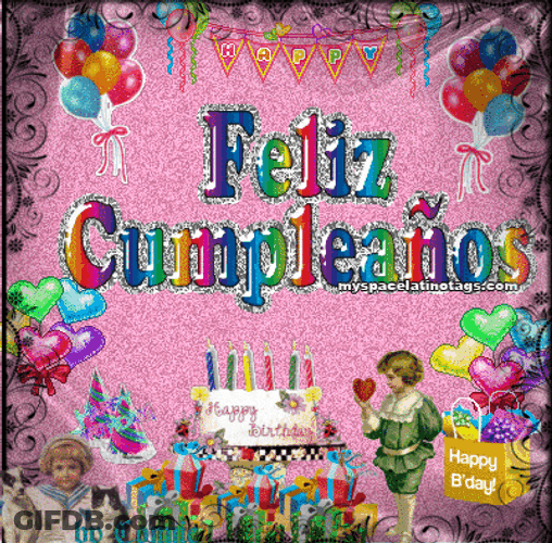 Colorful Spanish Feliz Cumpleanos GIF