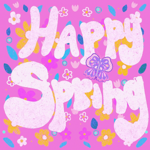 Colorful Sparkling First Day Of Spring GIF