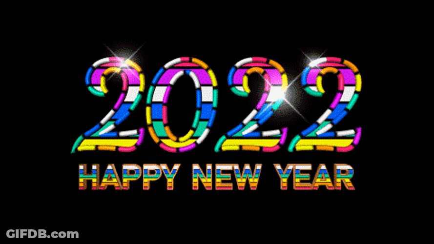 Colorful Sparkling Happy New Year 2022 GIF