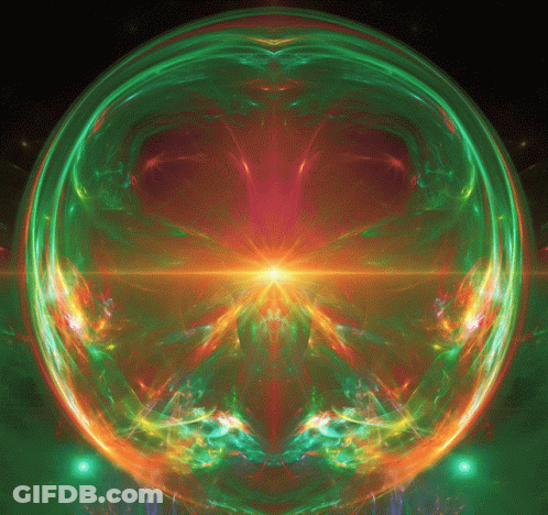 Colorful Sphere With Star In Center GIF
