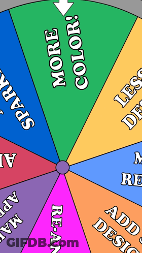 Colorful Spinning Wheel With Green Arrow GIF
