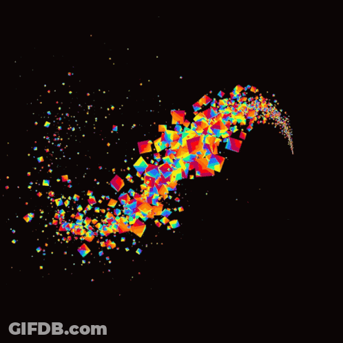 Colorful Squares On Black Background GIF