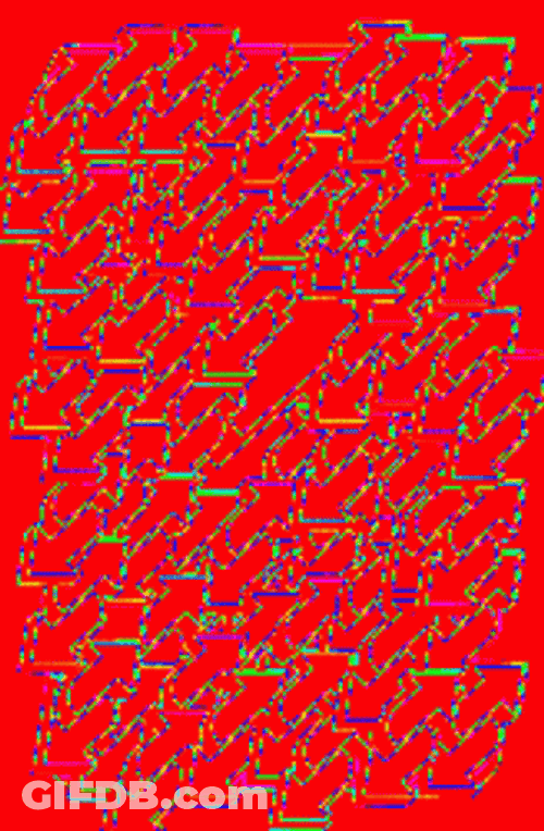 Colorful Stacked Uno Reverse Card Design GIF