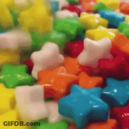 Colorful Stars Stacked On Top Of Each Other GIF