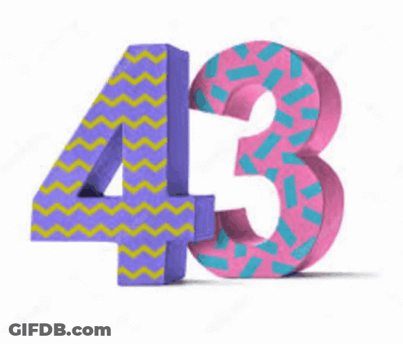 Colorful Static Numbers GIF