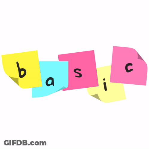 Colorful Sticky Notes Saying Basic GIF