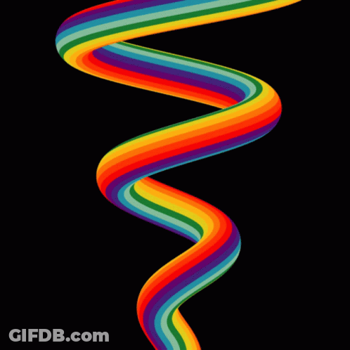 Colorful Swirl On Black Background Like Rainbow GIF
