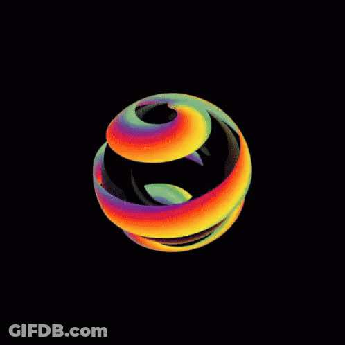 Colorful Swirl On Black Background GIF