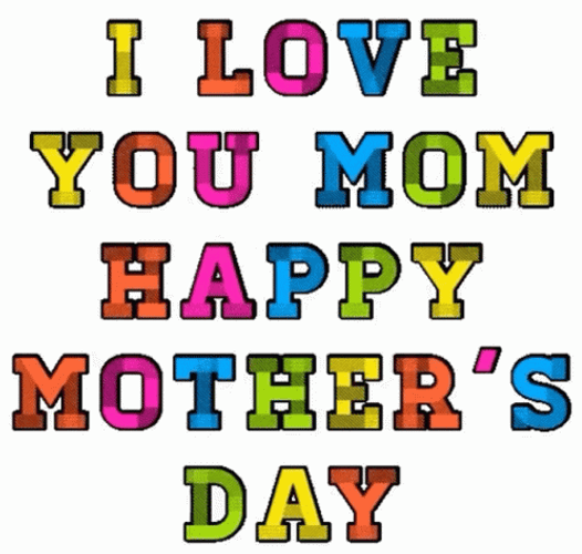 Colorful Text Animation Happy Mother Day GIF