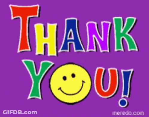 Colorful Thank You Card With Smiley Face GIF