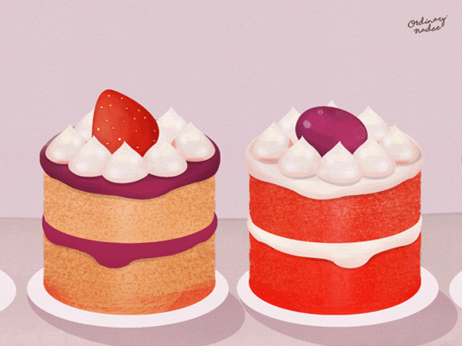 Colorful Two-Layered Cakes GIF