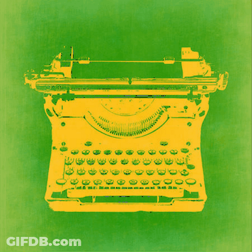 Colorful Typewriter Logo GIF