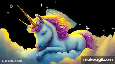 Colorful Unicorn On Cloud With Make A Gif.Com GIF