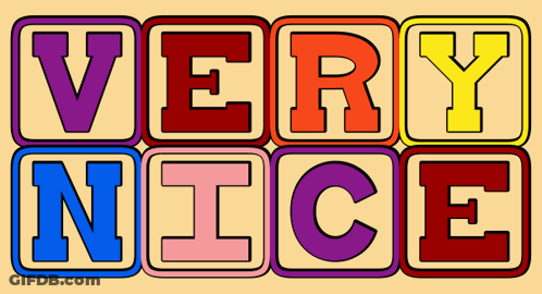 Colorful Very Nice Sign GIF