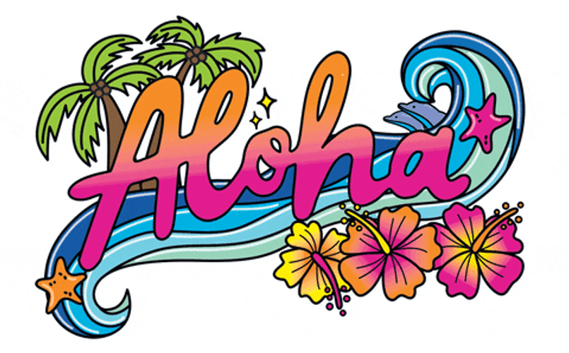 Colorful Wave Dolphin Aloha Print GIF
