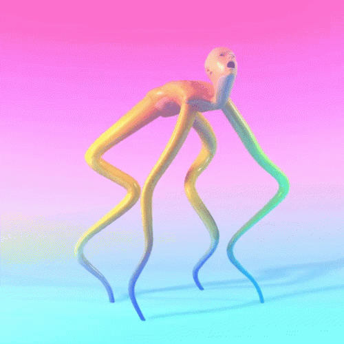 Colorful Weird Slim Figure GIF