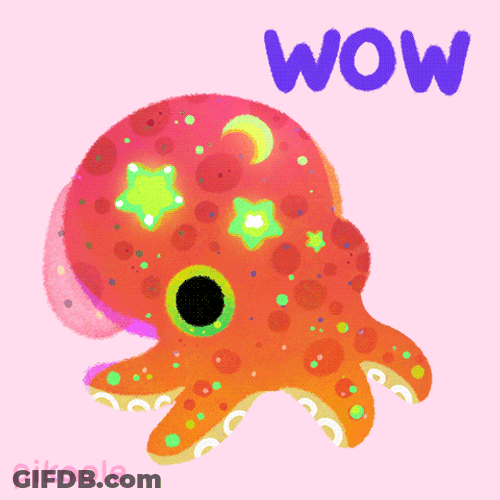Colorful Wow And Dotted Squid GIF