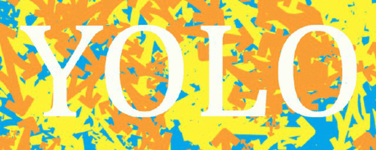 Colorful Yolo Text Animation GIF