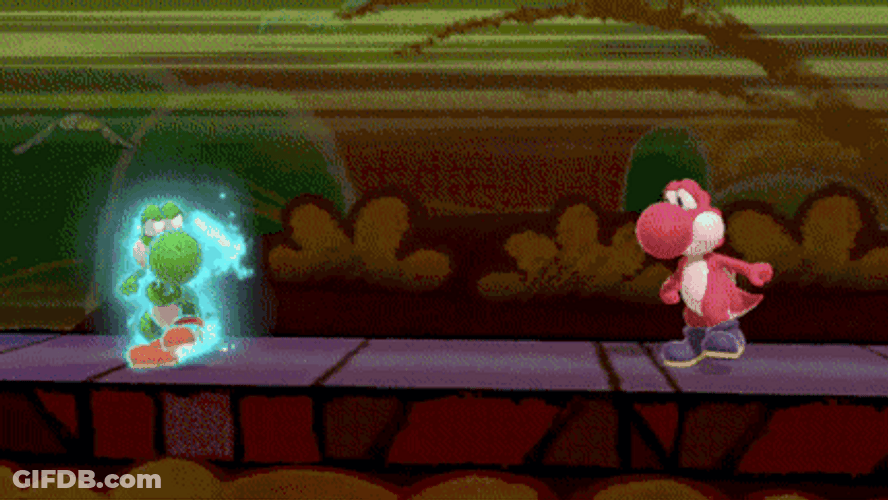 Colorful Yoshi Attack GIF