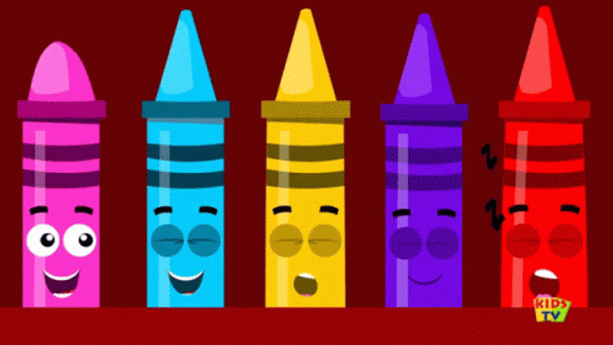 Coloring Crayons Teasing Red Sleeping GIF