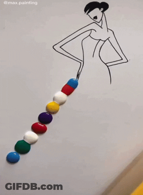 Coloring Skirt Of Model Using Paint GIF