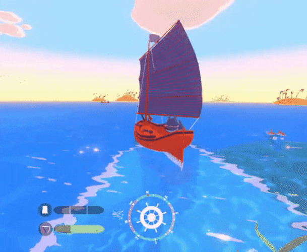 Colrful Boat Sailing Ocean GIF