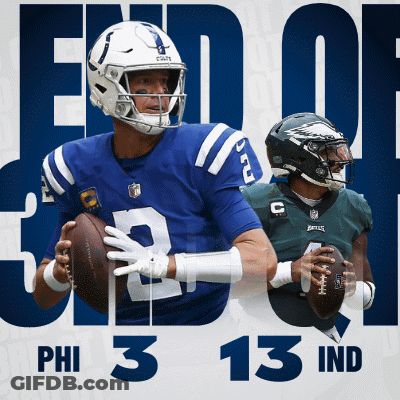 Colts And Eagles Poster With Two Football Players GIF