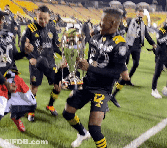 Columbus Crew Dancing With Championship Trophy GIF