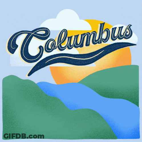 Columbus Logo With River And Mountains GIF