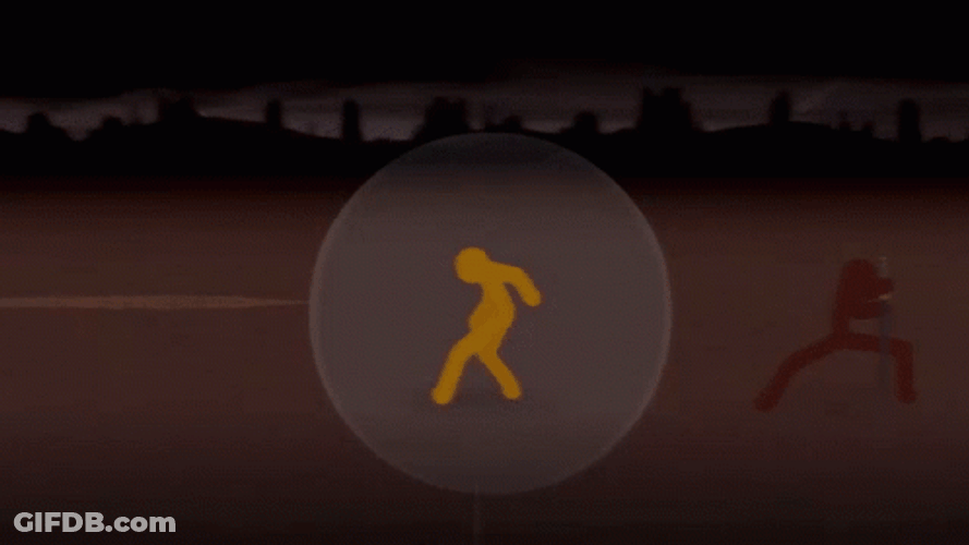 Combat Gods Getting Away From Attack GIF