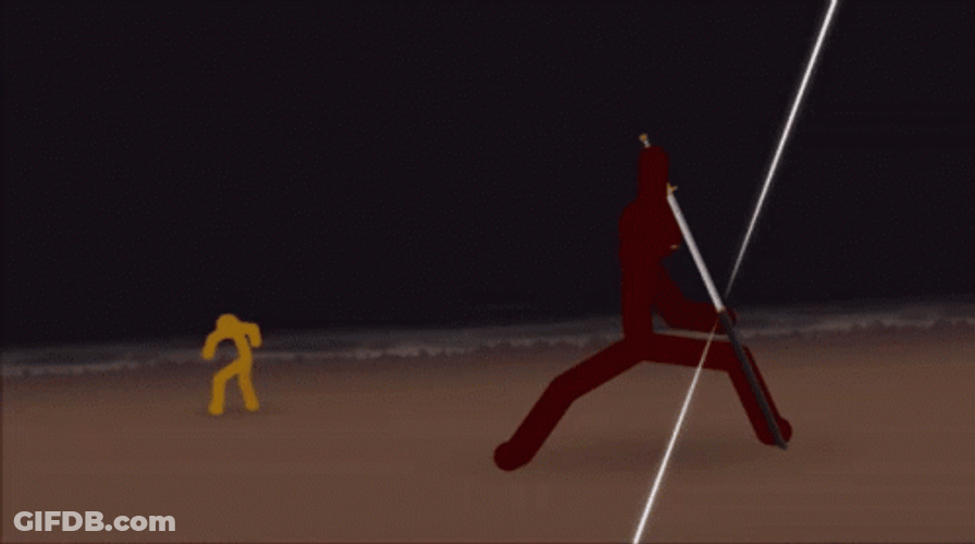 Combat Gods Going Through Obstacle GIF
