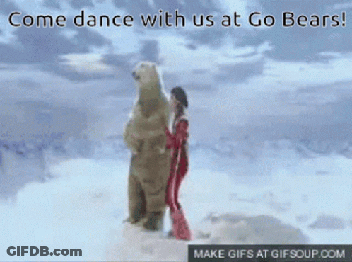 Come Dance With Us At Go Bears Woman Hugging Bear GIF