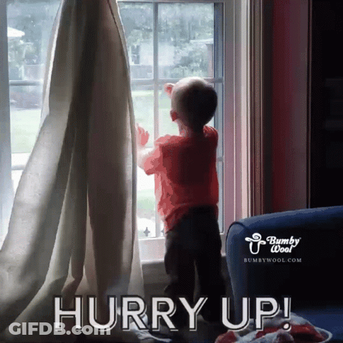 Come On Down Impatient Kid Banging Window GIF