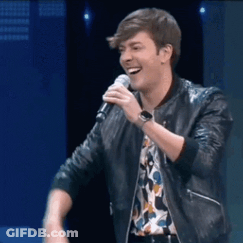Come On Down Performer Inviting Audience GIF