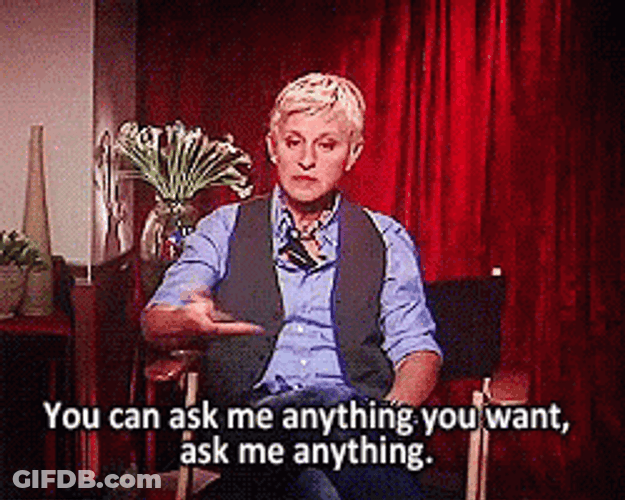 Comedian Ellen DeGeneres Any Questions For Me GIF