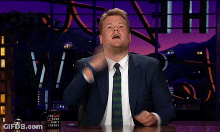 Comedian James Corden Bow Hand Sign GIF
