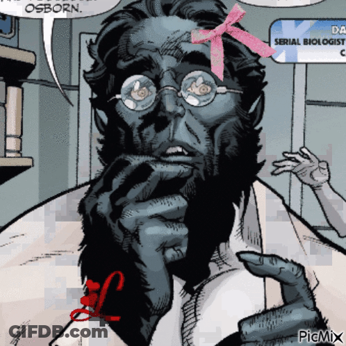 Comic Book Character With Glasses And Pink Bow Says Osborn GIF