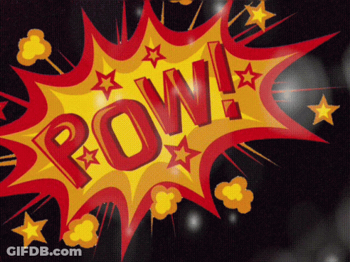 Comic Book Explosion With Pow GIF