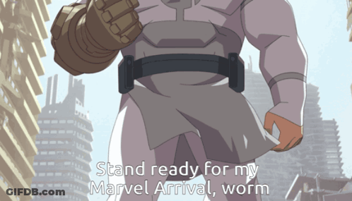 Comic Character Saying Stand Ready For My Marvel Arrival GIF